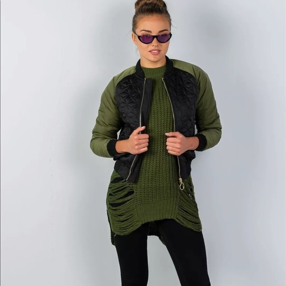 Quilted bomber jacket coat women’s - Picture 3 of 6